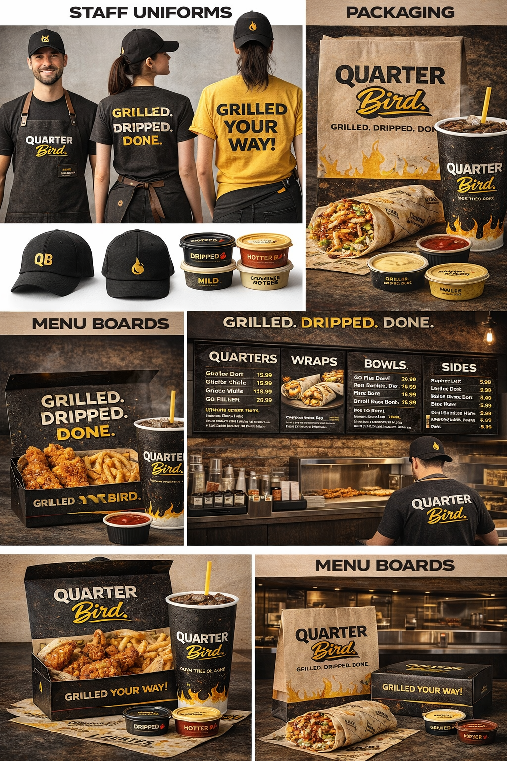 Quarter Bird bowls and wraps concept